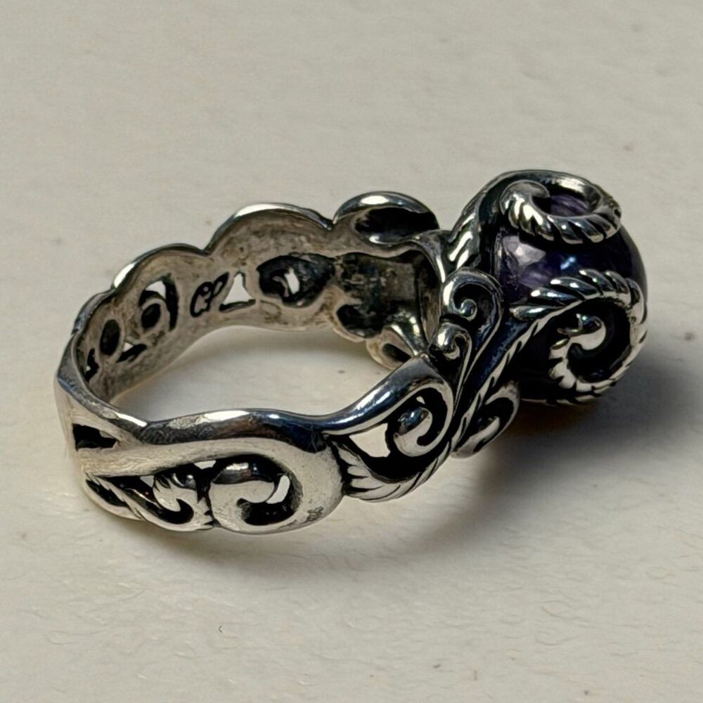 Carolyn Pollack Relios Purple Size 5 Sterling Silver Ring - Picture 3 of 3